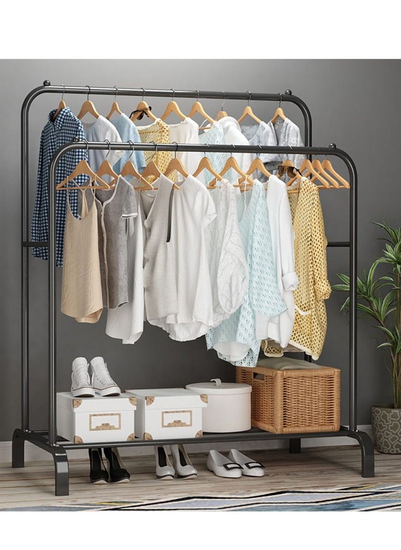 Arabest Clothes Storage Rack Floor Hanger Parallel Bars-black  - Image 1