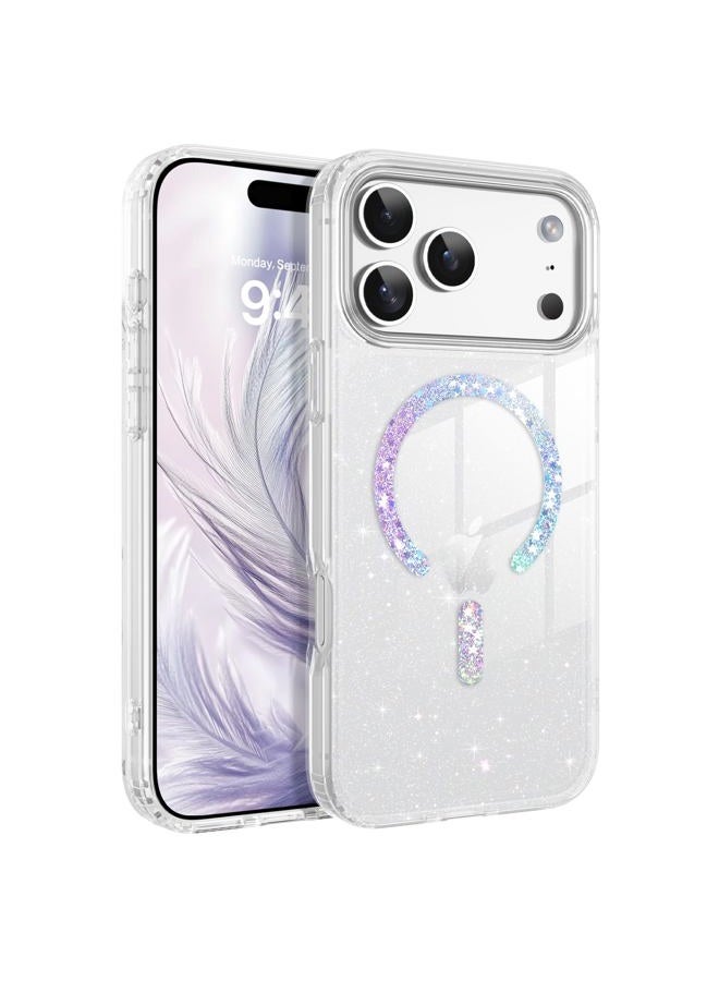 BENTOBEN Magnetic for iPhone 17 Pro Case, Clear Crystal Glitter Bling 17 Pro Phone Case [Compatible with MagSafe], Shockproof Sparkly Cute Women Girl Cover for iPhone 17 Pro 6.3", Clear Glitter - Image 1