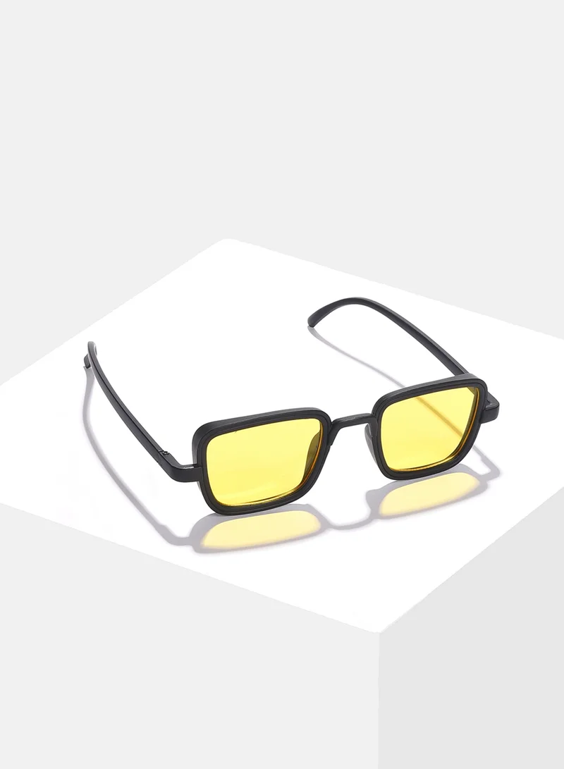 Haute Sauce Yellow Lens Black Wayfarer Sunglasses