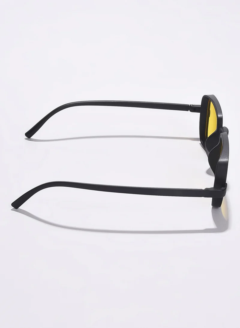Haute Sauce Yellow Lens Black Wayfarer Sunglasses