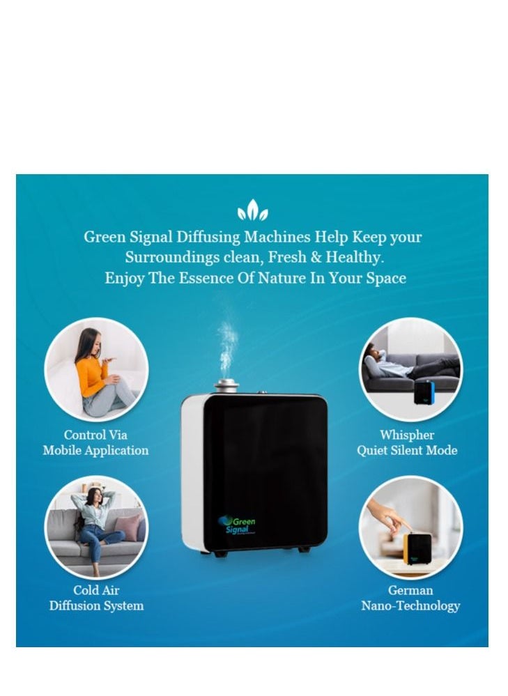 Green Signal - Premium Green Signal Aroma Oil Diffuser Fragrance Machine Bluetooth - Medium (Silver) - Image 1