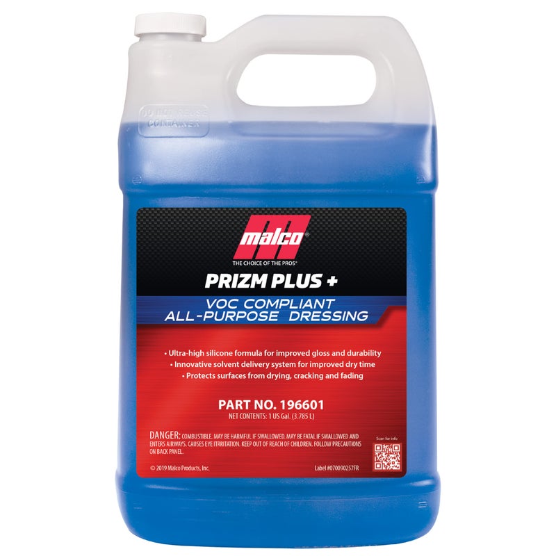 Malco Prizm Plus AllPurpose Dressing  Ultra High Silicone Formula Gives Superior Shine and Durability to Interior Rubber and Vinyl SurfacesProtects Against Fading and Cracking1 Gallon 196601