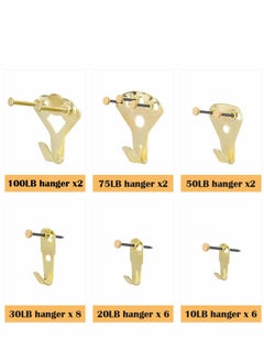 Excefore Picture Hanging Kit, 130pcs Picture Hangers with Nails That Withhold 10-100lb, Assorted Picture Hanging Hooks with Sawtooth Hangers for Wall Painting Mirror Clock  - Image 2