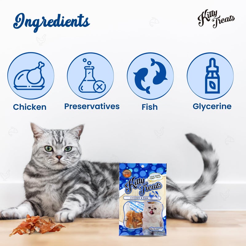 Schesir Tuna in Jelly Cat Wet Food Pouch (85g) + Kitty Treats Spiral Soft Chicken & Fish (25g) | Nutritious Meal & Treat Combo | Real Ingredients | High Protein | Ideal for Adult Cats - Image 3