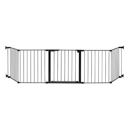 Kidco KidCo Custom Fit Auto Closing HearthGate Baby or Fireplace Gate Enclosure Fireplace Fence Fireplace Baby Gate Black 
