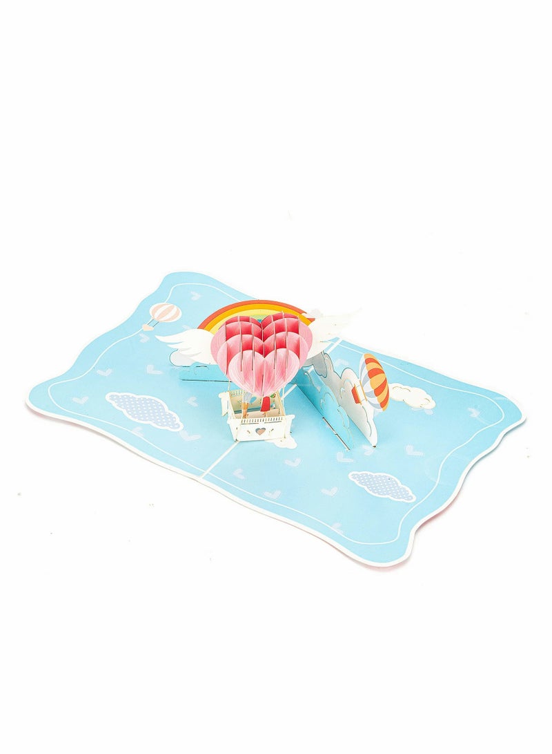 SOLARAE 3D Hot Air Balloon Pop-Up Card for Anniversary, Wedding, Valentine's Day, Engagement - A Romantic Gift for Couples, Lovers, Husbands, Wives, Girlfriends, Boyfriends for All Occasions. - Image 4
