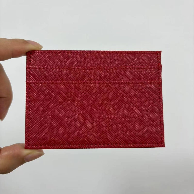 New Spot PU Card Holder Coin PUrse Large Capacity Card Holder Womens High-end Portable Bank Credit Card Holder Red cross pattern 