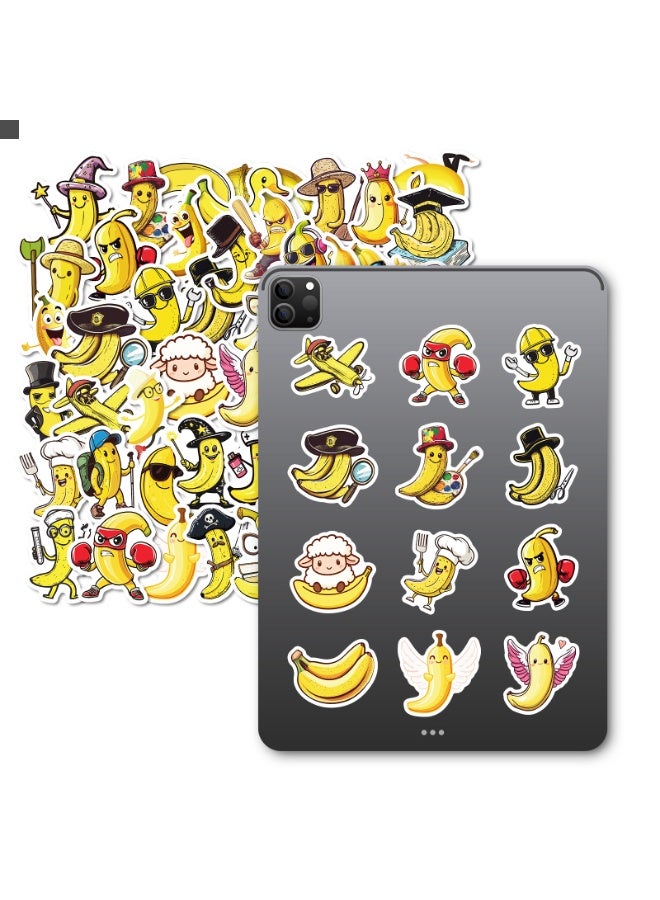 NIBEMINENT 50 Pcs Cartoon Banana Man Deco Kit Waterproof Stickers, High Definition Printing Bright Colors, Suitable for Laptop Skateboard Luggage Water Bottle Guitar DIY - Image 3