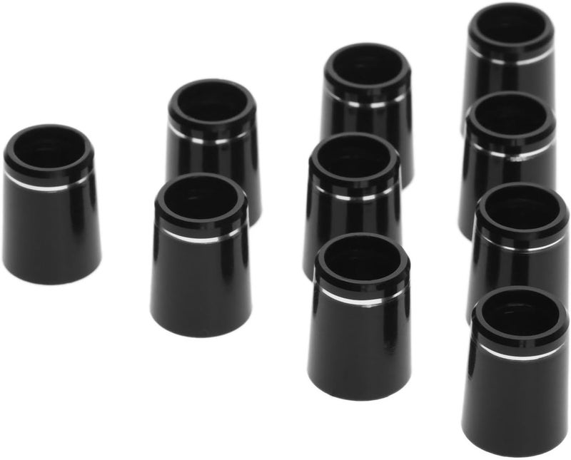 MUXSAM 10pcs Black Golf Tapered Ferrules Compatible for Irons Shaft Universal with Single Silver Ring - Image 1