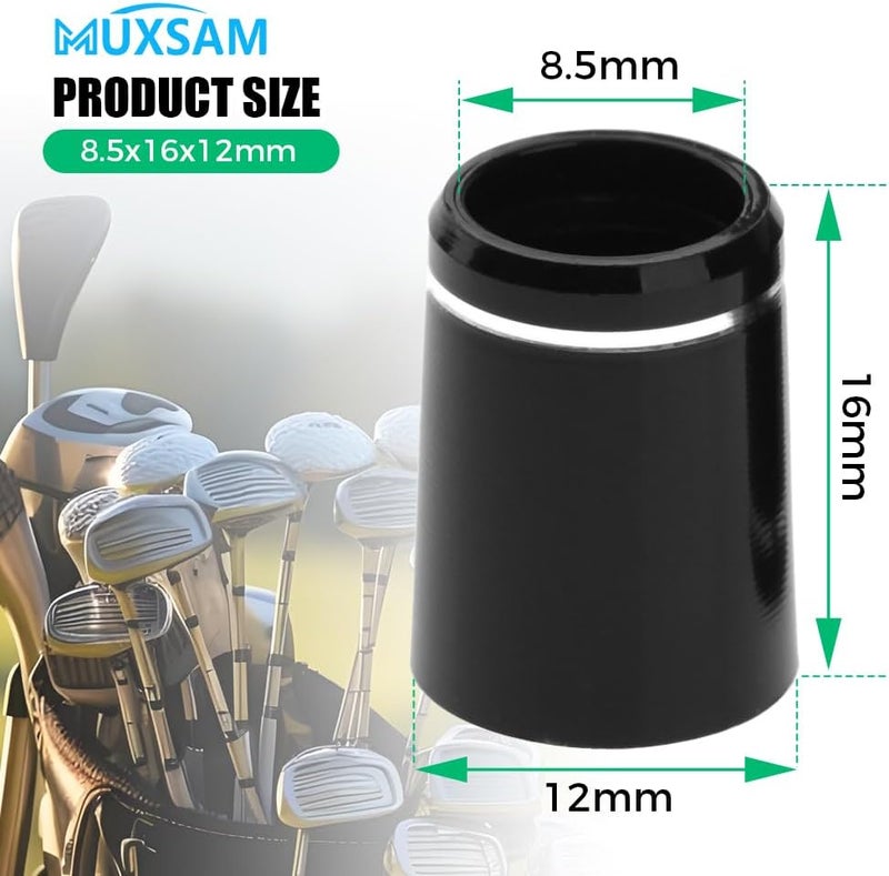 MUXSAM 10pcs Black Golf Tapered Ferrules Compatible for Irons Shaft Universal with Single Silver Ring - Image 3