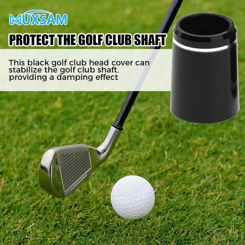 MUXSAM 10pcs Black Golf Tapered Ferrules Compatible for Irons Shaft Universal with Single Silver Ring - Image 5