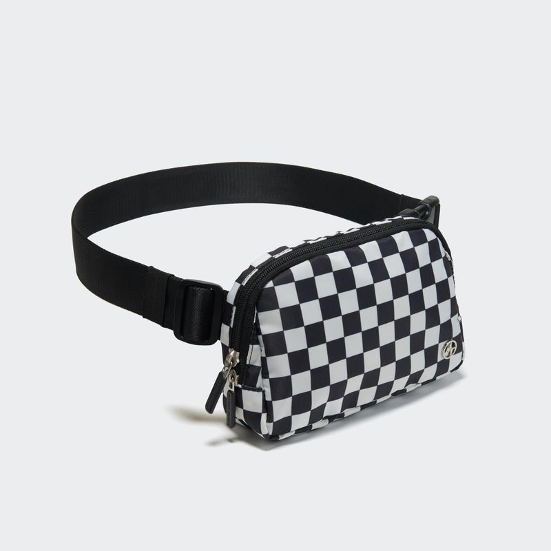 Pander Two Way Zipper Fanny Pack Nylon Everywhere Belt Bag for Women, Water Repellent Waist Packs, Crossbody Bags with Adjustable Strap (Checkered Black) - Image 3