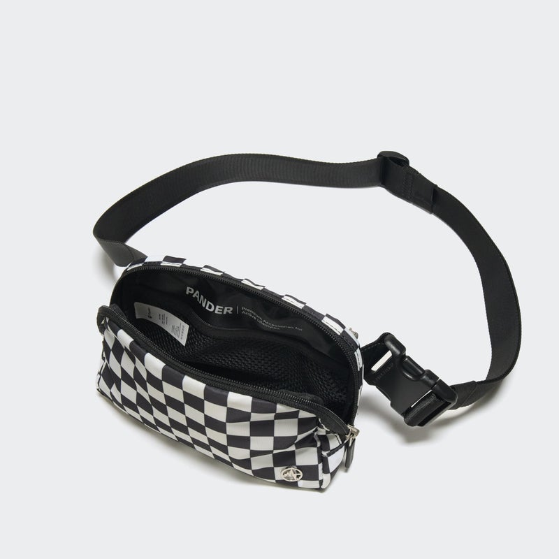 Pander Two Way Zipper Fanny Pack Nylon Everywhere Belt Bag for Women, Water Repellent Waist Packs, Crossbody Bags with Adjustable Strap (Checkered Black) - Image 5