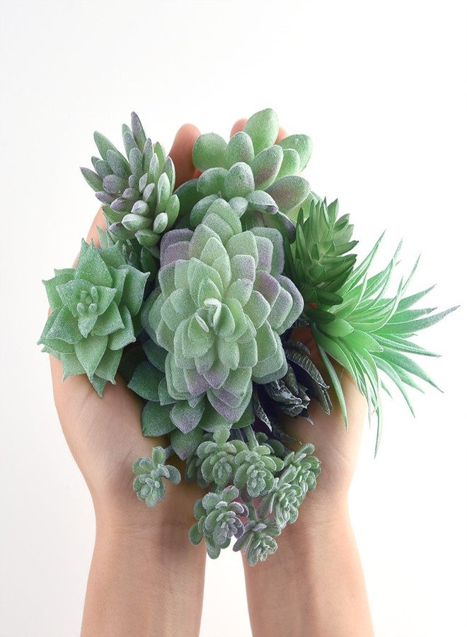 FEPITO 15 Pcs Artificial Succulent Plants Green Unpotted Faux Flower Succulents Mini Echeveria Picks Bulk Stems for Home Indoor Fairy Garden Decorations - Image 3