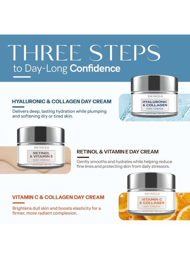 Skin 2.0 Face Moisturizer Day Cream Set - Dermatologist Tested, Anti Aging, Korean Skin Care - For Firm, Smooth, Plump and Hydrated Skin - Vegan, Clean Beauty, Cruelty Free- Pack of 3 - Image 3
