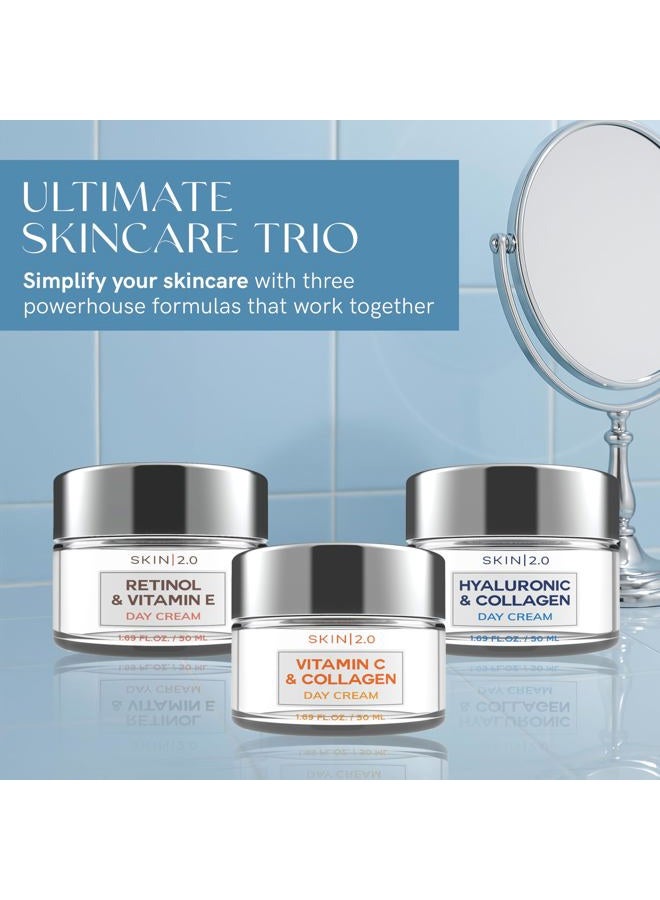 Skin 2.0 Face Moisturizer Day Cream Set - Dermatologist Tested, Anti Aging, Korean Skin Care - For Firm, Smooth, Plump and Hydrated Skin - Vegan, Clean Beauty, Cruelty Free- Pack of 3 - Image 2