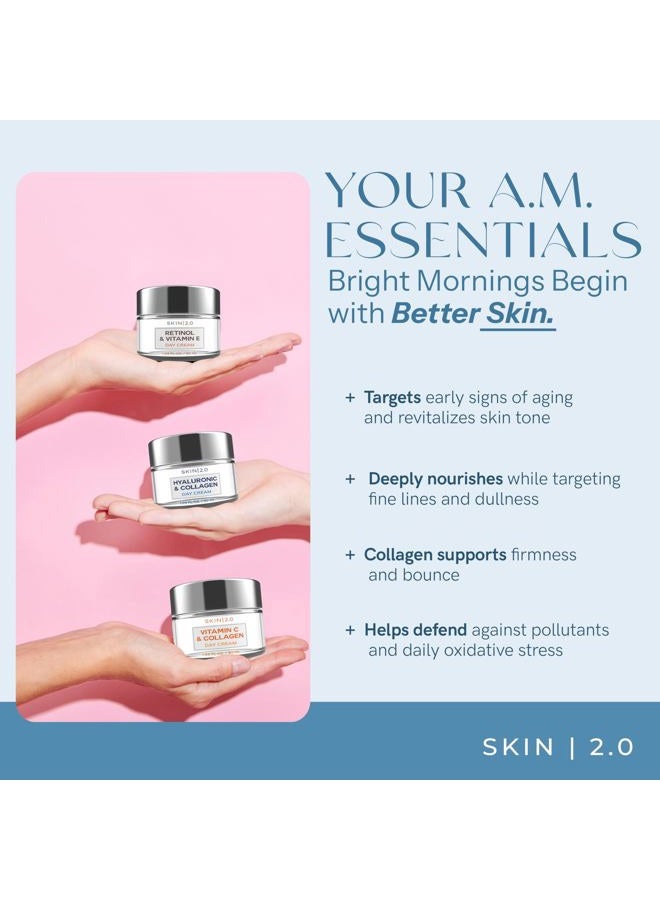 Skin 2.0 Face Moisturizer Day Cream Set - Dermatologist Tested, Anti Aging, Korean Skin Care - For Firm, Smooth, Plump and Hydrated Skin - Vegan, Clean Beauty, Cruelty Free- Pack of 3 - Image 4