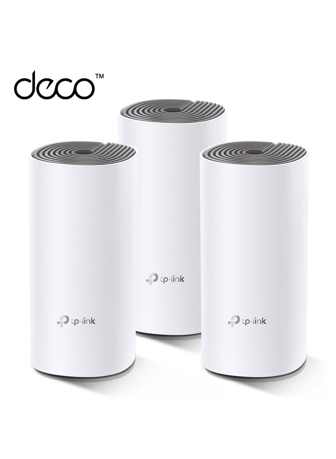 TP-LINK Deco E4 (3-Pack) AC1200 Advanced Whole Home Mesh Wi-Fi System, 100 Devices Connectivity, Covergae for 3-4 Bedroom Houses, Parental Controls, Works with Alexa White