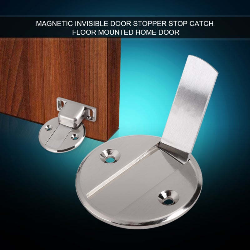 Magnetic Door Stopper Floor Mounted Easy Install No Tools - 304 Stainless Steel Magnetic Door Catch for Home Interior Doors - Image 2