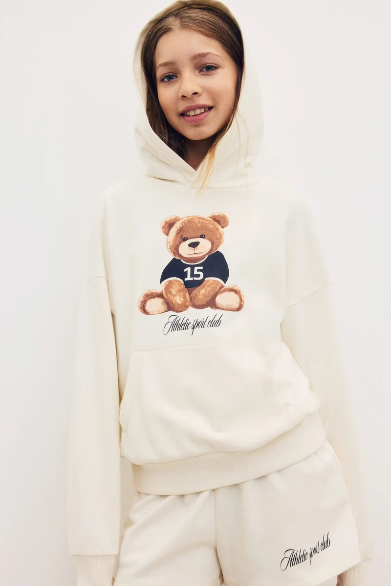 H&M 2-piece brushed-inside hoodie and shorts set