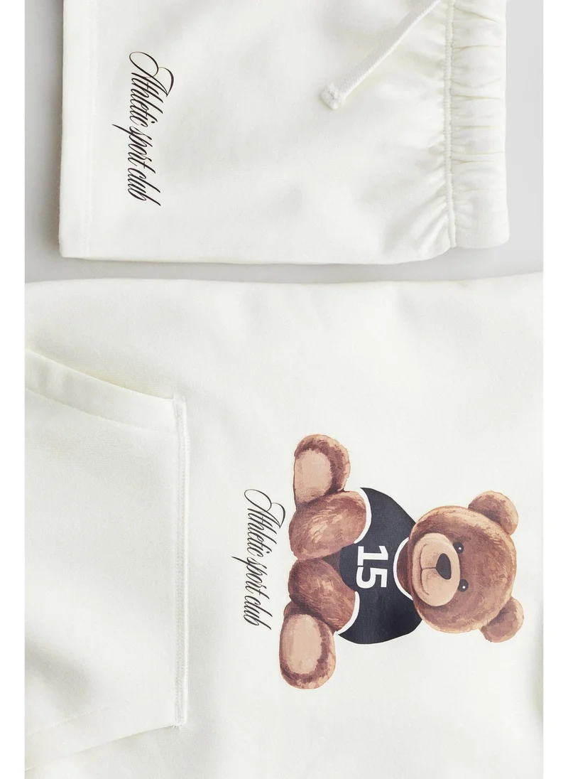 H&M 2-piece brushed-inside hoodie and shorts set