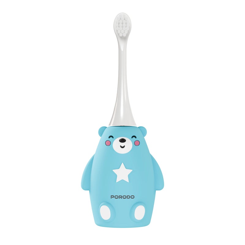 porodo Kids' Electric Silicone Toothbrush Rechargeable Sonic with Soft Bristles, Extra U-Shaped Head, 2 Modes, IPX7 Waterproof, 450mAh, TOTLO PDLFSTZ2U - Image 1