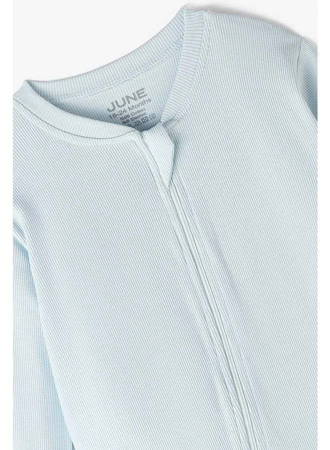 JUNE June Baby Ribbed Zippered Romper