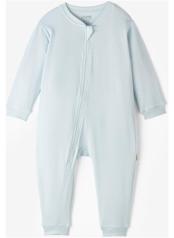 JUNE - June Baby Ribbed Zippered Romper - Image 1
