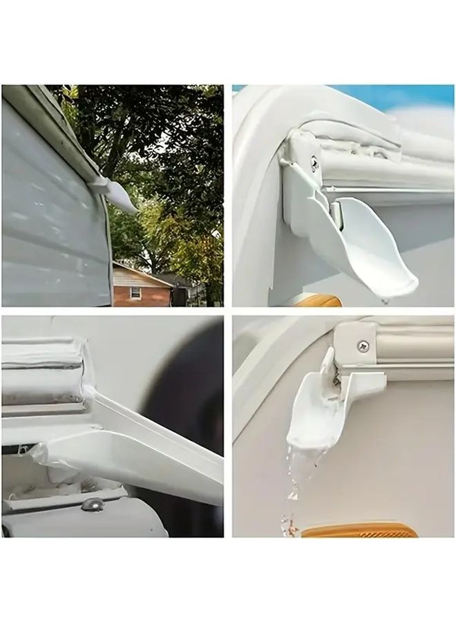 Set Of 2 White Roof Rainwater Gutters Water Collection Channel Roof Drainage System RV Gutter Plastic Clip For Furniture Table Leg Pipe Connector Plumbing Tool Equipment Radiator Cover - Image 5