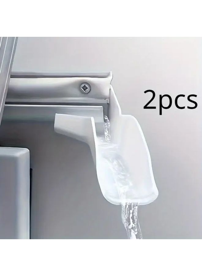 Set Of 2 White Roof Rainwater Gutters Water Collection Channel Roof Drainage System RV Gutter Plastic Clip For Furniture Table Leg Pipe Connector Plumbing Tool Equipment Radiator Cover - Image 2