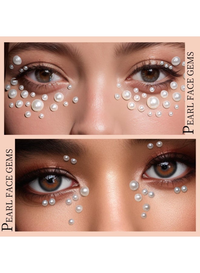 650 Pcs Self-Adhesive Facial Gemstones And Pearls, Suitable For Cosmetics, Holiday Jewelry, Hair Gemstones, Rhinestone Stickers, Suitable For Face, Eye, Cosmetics, Nails, Craft Diamond Sticker Set, Multicolor - Image 5