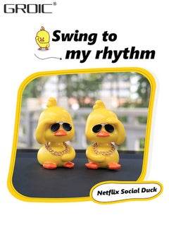 GROIC Cute Yellow Duck Toy Car Ornaments Cool Duck Car Dashboard Decorations Shaking Head Doll  - Image 5