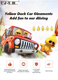 GROIC Cute Yellow Duck Toy Car Ornaments Cool Duck Car Dashboard Decorations Shaking Head Doll  - Image 2