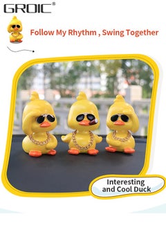 GROIC Cute Yellow Duck Toy Car Ornaments Cool Duck Car Dashboard Decorations Shaking Head Doll  - Image 4