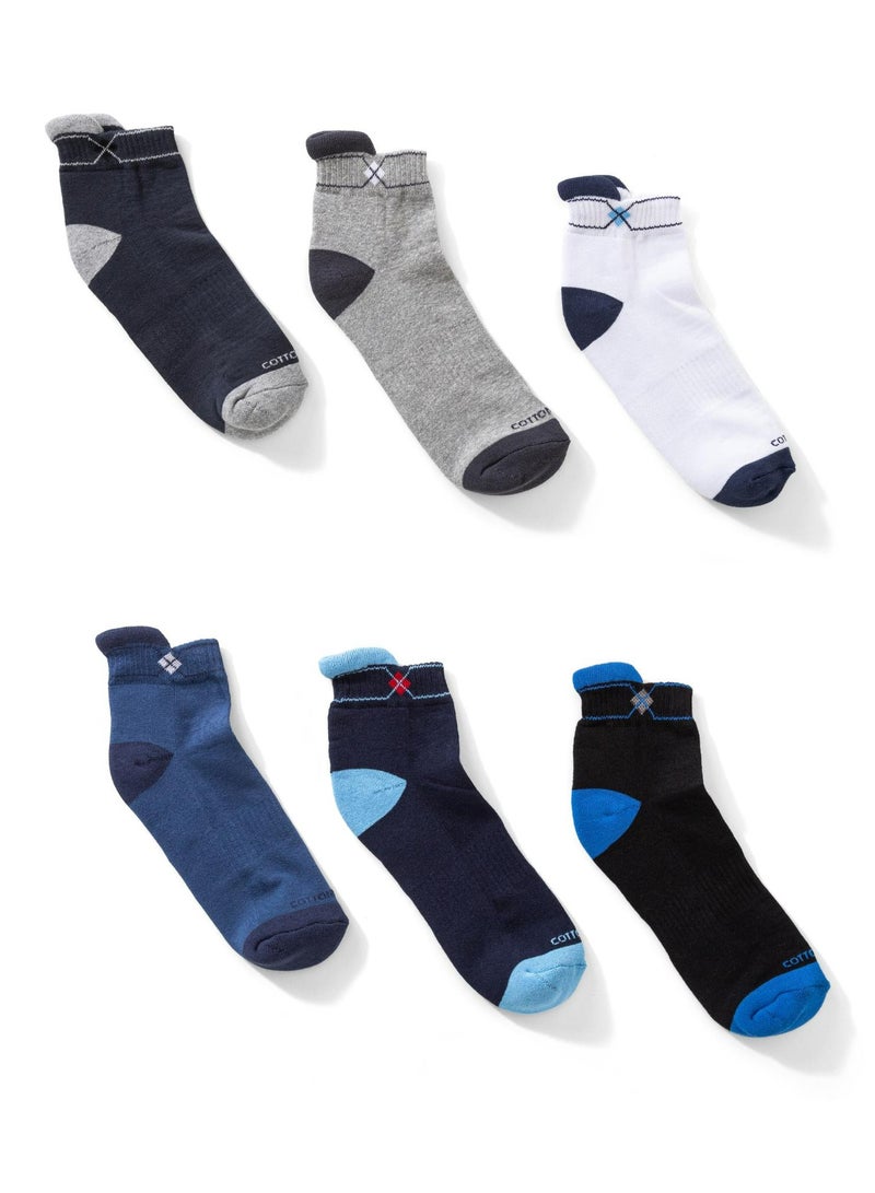 COTTONIL Pack Of 6 Cotton Half Towel Socket Socks Code 42 - Image 1