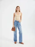 HICCUP Solid Round Neck Basic Cami Top