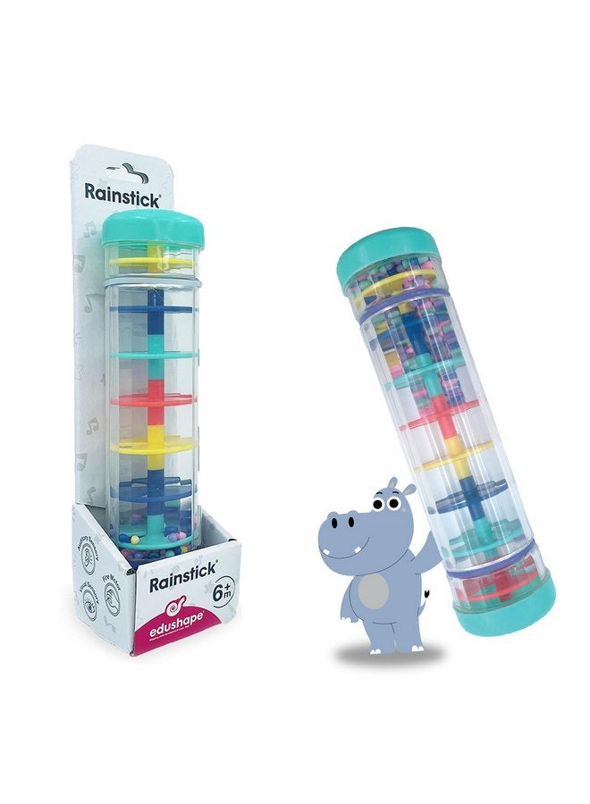 إيدوشيب عصا المطر من Edushape مقاس 8 بوصات - لعبة Rainmaker للأطفال، آلة موسيقية ذات أنابيب حسية - لعبة Rain Stick للأطفال لتهدئة أصوات المطر، ألعاب مثالية لوقت النوم على البطن، ألعاب حسية ممتعة للأطفال الصغار - Image 1