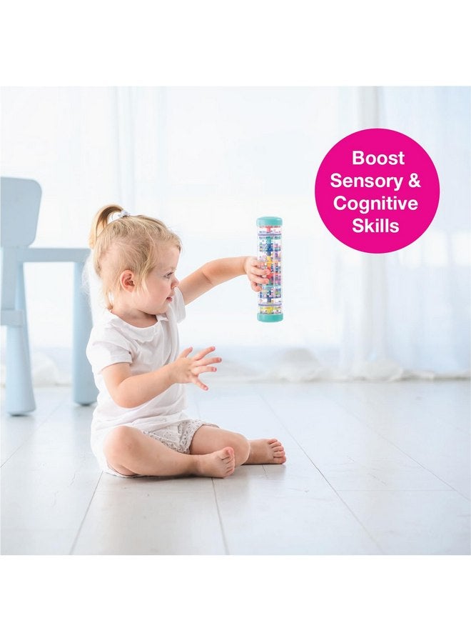 إيدوشيب عصا المطر من Edushape مقاس 8 بوصات - لعبة Rainmaker للأطفال، آلة موسيقية ذات أنابيب حسية - لعبة Rain Stick للأطفال لتهدئة أصوات المطر، ألعاب مثالية لوقت النوم على البطن، ألعاب حسية ممتعة للأطفال الصغار - Image 4