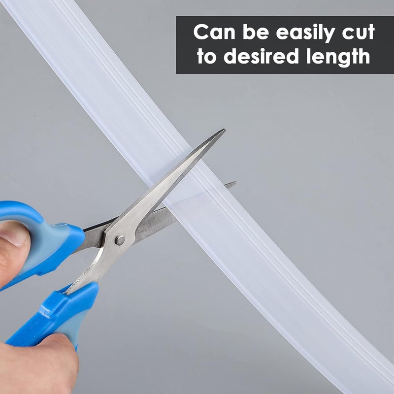 Tondiamo ختم أسفل باب الدش Tondiamo 2 رول شفاف بديل من السيليكون لأجزاء الحمام والمطبخ 74 بوصة إجمالاً - Image 3