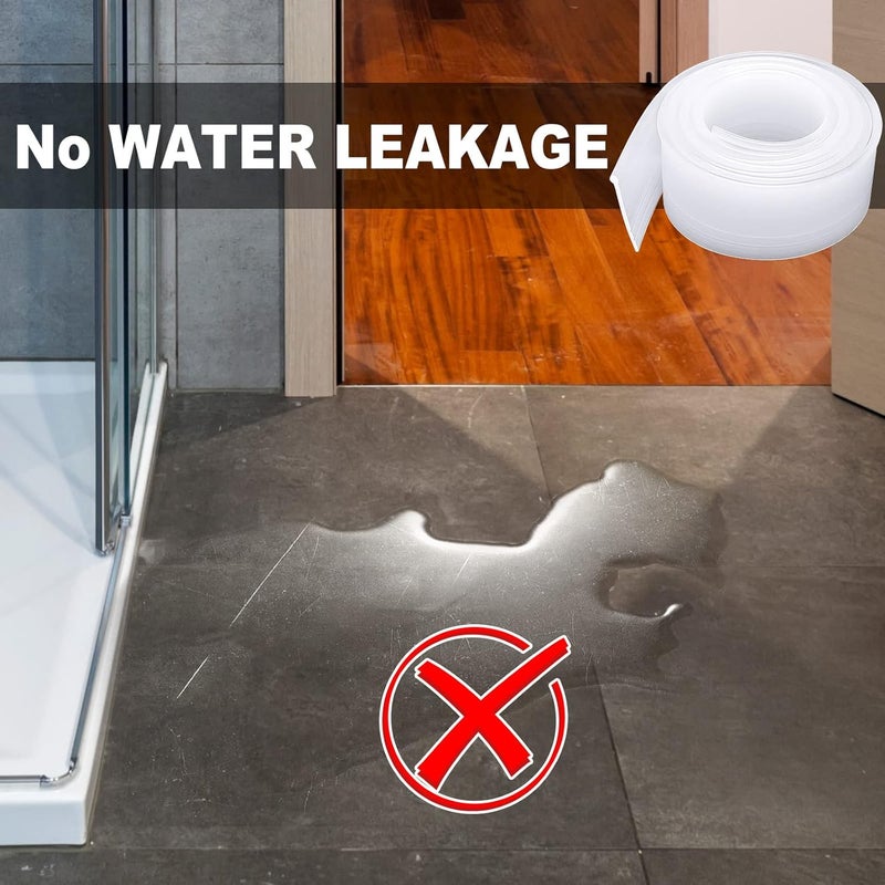 Tondiamo ختم أسفل باب الدش Tondiamo 2 رول شفاف بديل من السيليكون لأجزاء الحمام والمطبخ 74 بوصة إجمالاً - Image 4