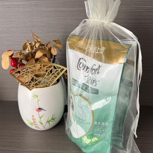 LYSXP 30PCS Ivory Color Large Sheer Organza Bags 10x14Inch, Wedding Favor Bags with Drawstring Party Christmas Candy Bag - Image 5