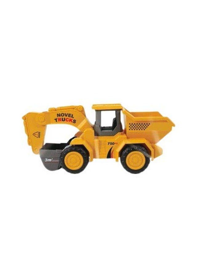 AdiChai - Adichai Excavator with Dumper Function Truck Friction Powered Excavator Construction Toy, Construction Truck Toy for Kids - Yellow - Image 1