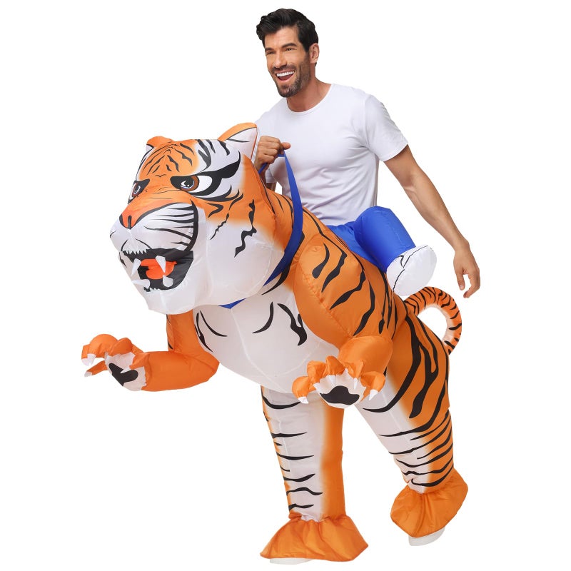 Spinosaurus Inflatable Tiger Costume for Adult Inflatable Christmas Costume Halloween Blow Up Animal Costumes for Woman Men - Image 1