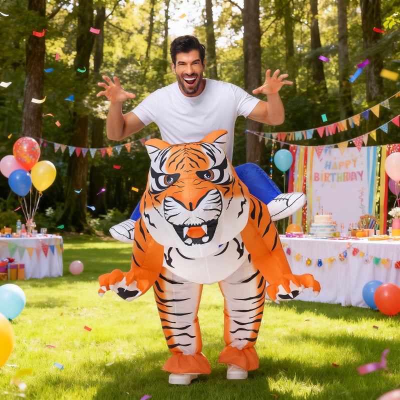 Spinosaurus Inflatable Tiger Costume for Adult Inflatable Christmas Costume Halloween Blow Up Animal Costumes for Woman Men - Image 5