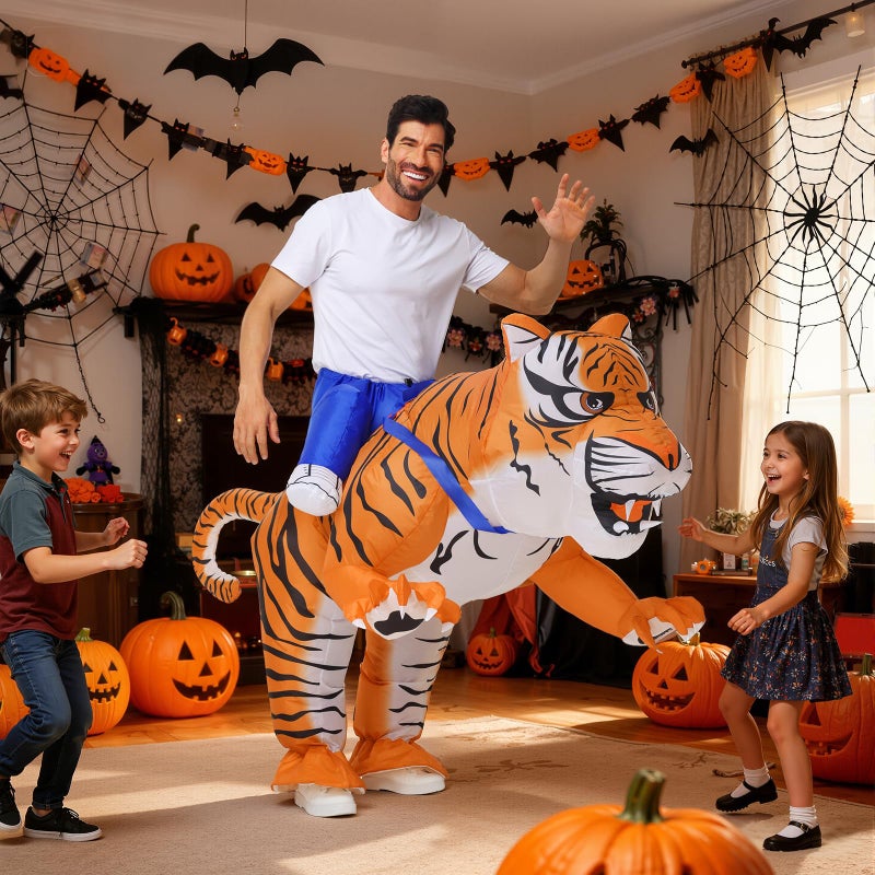 Spinosaurus Inflatable Tiger Costume for Adult Inflatable Christmas Costume Halloween Blow Up Animal Costumes for Woman Men - Image 4