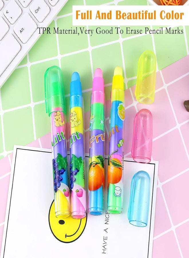 Radiance Stacking Pen Type Erasers for Kids | Set of 12 Colorful Pencil Erasers | Fun Stationery Supplies for School & Home Use (Random Design & Color, No Color Choice) - Image 5