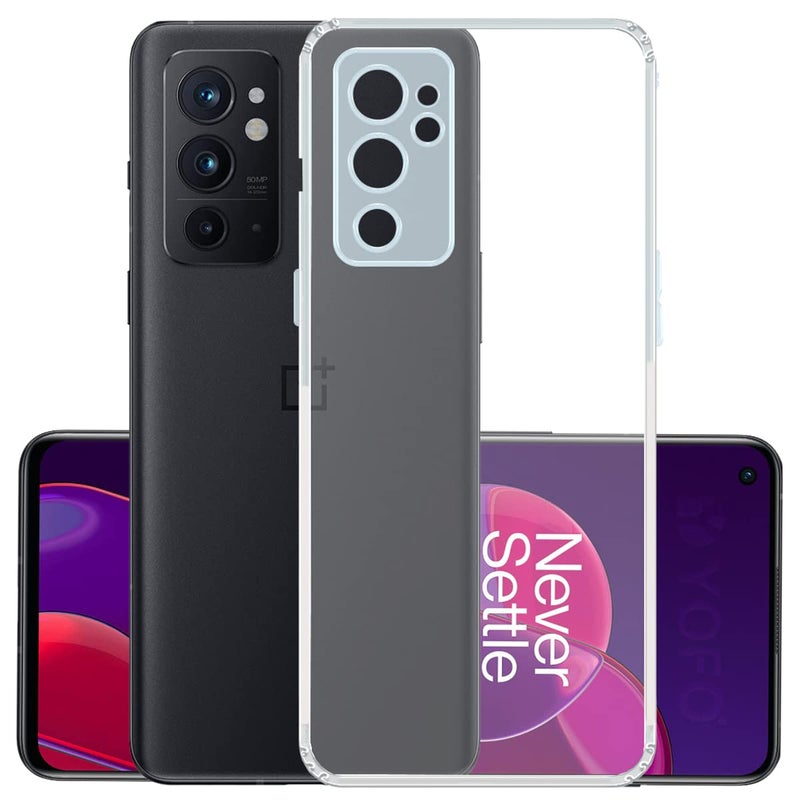 YOFO Back Cover for OnePlus 9RT (5G) (Flexible|Silicone|Transparent|Camera Protection|DustPlug) - Image 1