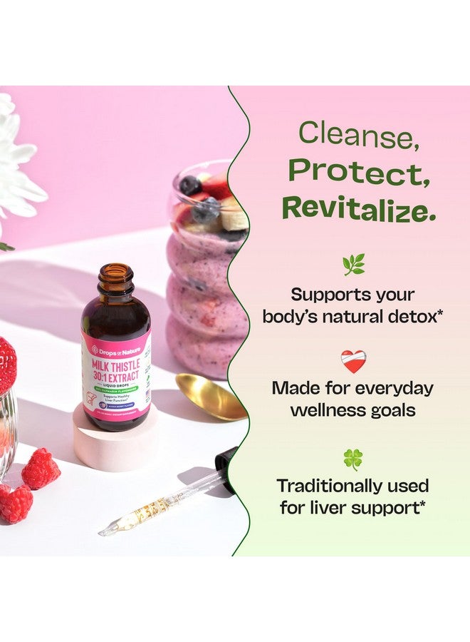 Drops of Nature قطرات سائل مكمل حليب الشوك مع 80% من الفلافونويدات السليمارين - نباتي، مستخلص حليب الشوك العضوي - يخلط بسهولة مع الشاي يوميًا لخصائص مضادة للأكسدة، الكبد، رعاية المناعة (توت مختلط، 60 مل) - Image 4