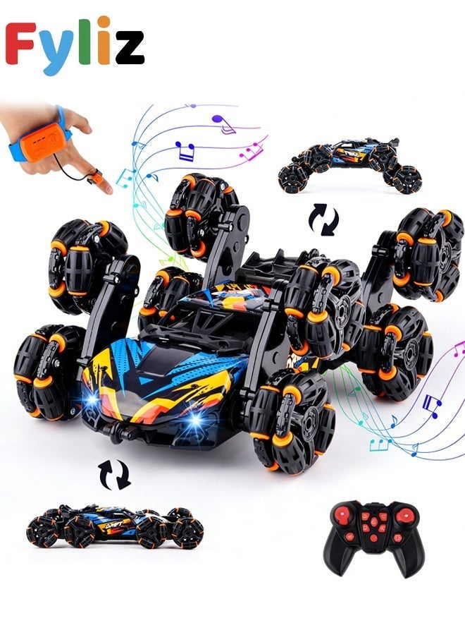 Fyliz RC Remote Control Car for Kids, Stunt Car, 8WD Acrobatic Car with Gesture Detection, Birthday Gift for Kids, Fun Car - Image 1