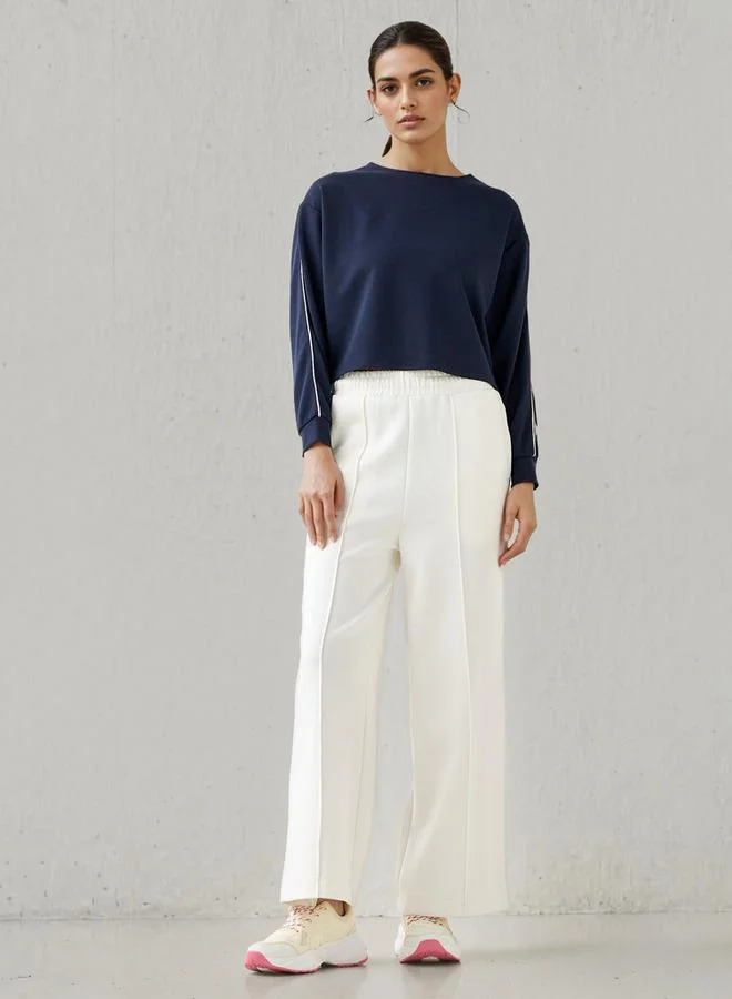 ADOT by Splash Piping Detail T-shirt with Long Sleeves